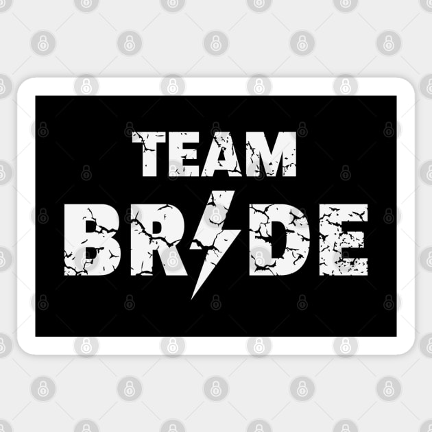 Team Bride Rocks (Hen Night / Bachelorette Party / Heavy Metal / Vintage / White) Sticker by MrFaulbaum